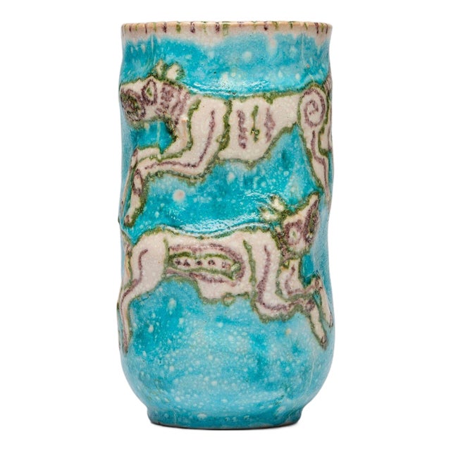 Guido Gambone Figural Vase With Animals, Italy, 1955 For Sale
