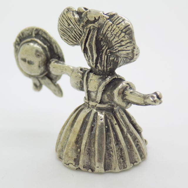 Vintage Italian Handmade Genuine Silver Rare Mouse Character Dollhouse For Sale - Image 4 of 9