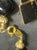 Metal Vintage 1980s–1990s Trifari Black Enamel & Gold-Tone Geometric Bead Demi-Parure For Sale - Image 7 of 7