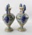 Italian Pair of Antique Italian Majolica Italian Blue and Green Two Handled Urns For Sale - Image 3 of 10