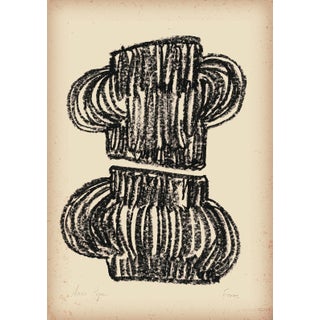 "Forms" Contemporary Abstract Oil Pastel Drawing For Sale