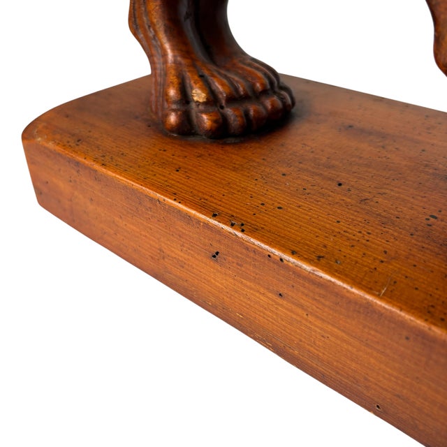 Late 19th Century Hand-Carved Wood Lion Sculpture For Sale - Image 10 of 18