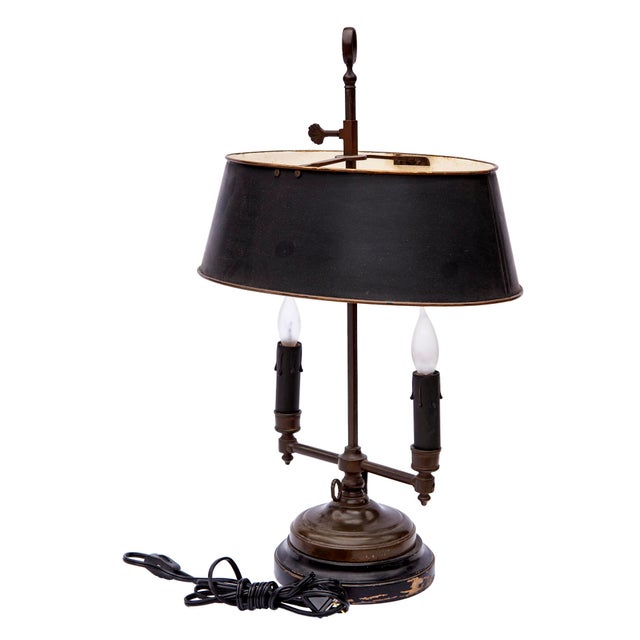 Mid 20th Century Mid 20th Century Adjustable Table Lamp With Metal Shade For Sale - Image 5 of 9