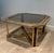 1970s Octagonal walnut and brass coffee table. French work. Circa 1970 For Sale - Image 5 of 12