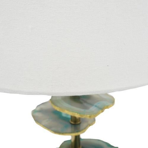 Modern Gradient Green Slice Layered Art Table Lamp For Sale - Image 3 of 6