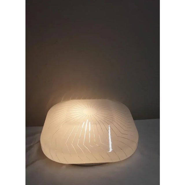 Vintage Ceiling Lamp with White Plastic Mounting and Plastic Screen, 1980s For Sale - Image 3 of 7