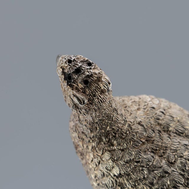Vintage English Silver Pheasant Salt and Pepper Shakers from Asprey, 1970, Set of 2 For Sale - Image 9 of 18