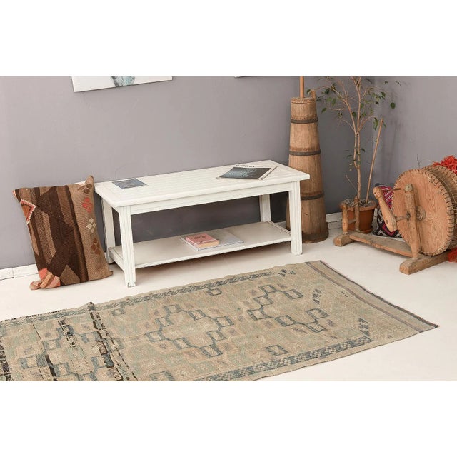 Mid 20th Century Vintage Embroidered Turkish Kilim Rug For Sale In Los Angeles - Image 6 of 7