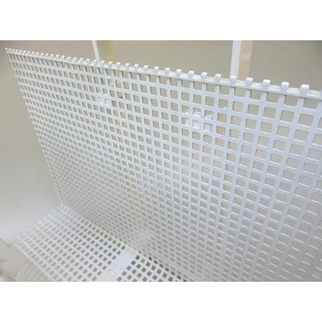 White Powder-Coated Metal Magazine Rack, 1970s For Sale - Image 9 of 14
