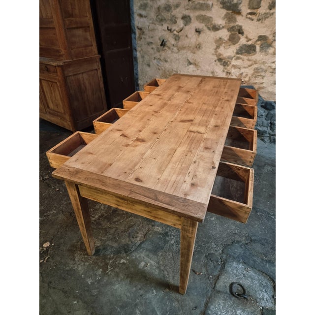 Antique French Dining Table or Worktable with Drawers, 1900s For Sale - Image 15 of 18