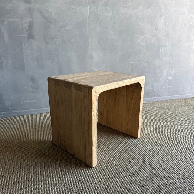 Wood Reclaimed Waterfall Table 22" For Sale - Image 7 of 9
