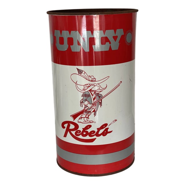 Vintage College Football Rebels Trash Bin Sports Memorabilia Vintage For Sale