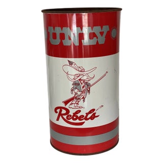 Vintage College Football Rebels Trash Bin Umbrella Stand Sports Memorabilia Vintage For Sale