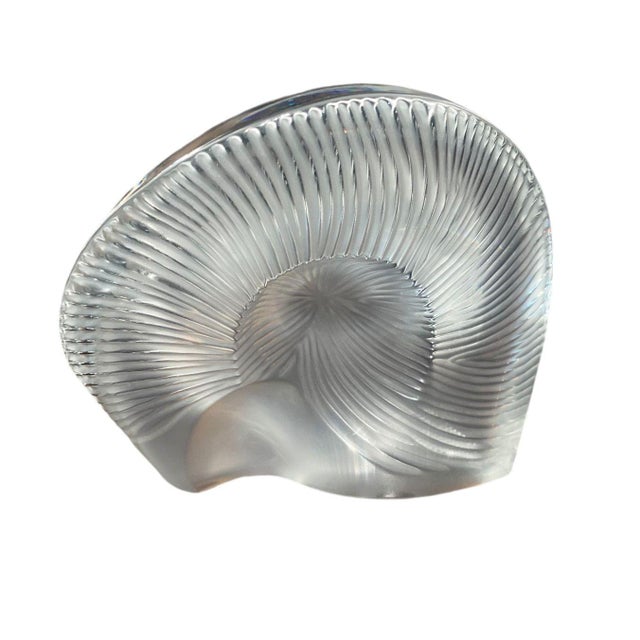 French Late 20th Century Baccarat Crystal Nautilus Shell Sculpture, France. For Sale - Image 3 of 9