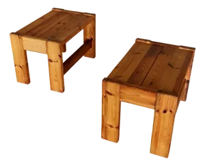 Swedish Pine Side Tables by Axel Einar Hjorth for Nordiska Kompaniet, 1930s, Set of 2