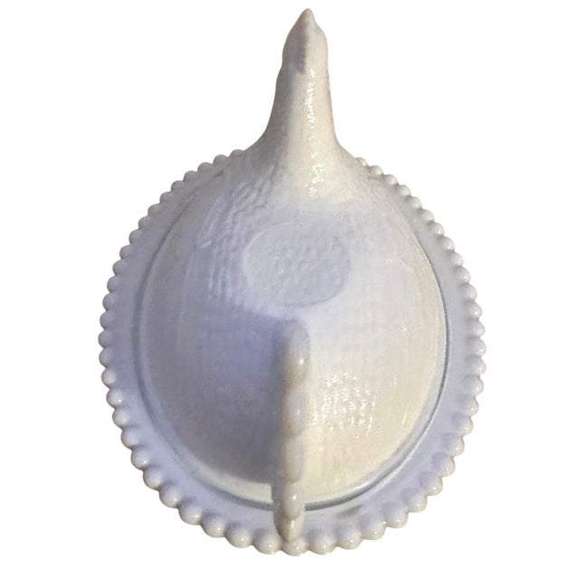Vintage Indiana Glass White Milk Glass Hen on Nest Covered Dish For Sale - Image 9 of 11