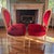 Ruby Red Ruby Red Pair French Velvet Silk Fabric Trim Custom Accent Chairs For Sale - Image 8 of 10
