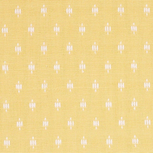 Traditional Schumacher Barlow Fabric in Ivory on Yellow For Sale - Image 3 of 3