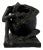 Modernist Bronze Seated Figure With Bowl – Abstract Figurative Sculpture For Sale