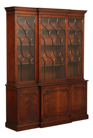 Charak Georgian Style Mahogany Hand Crafted Breakfront