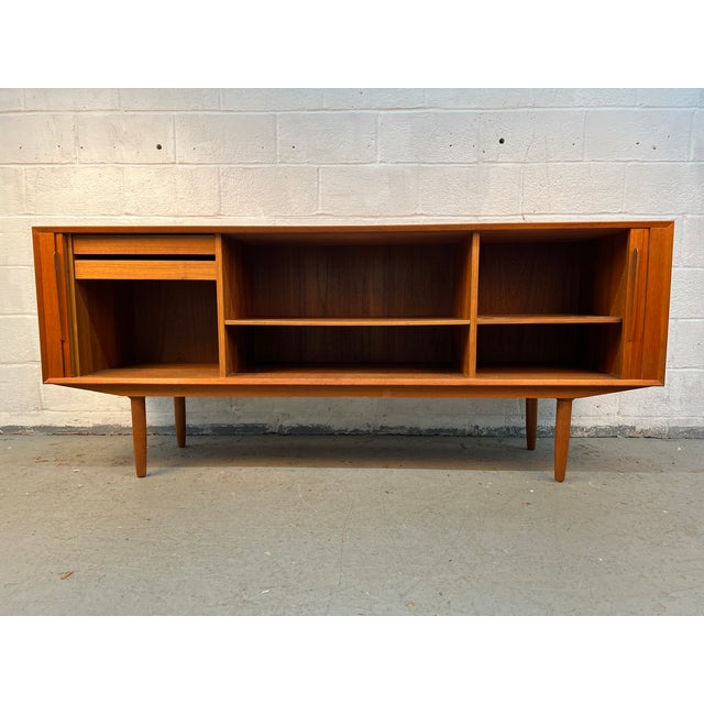 Mid-Century Modern Teak Credenza W/ Tambour Doors For Sale - Image 13 of 18