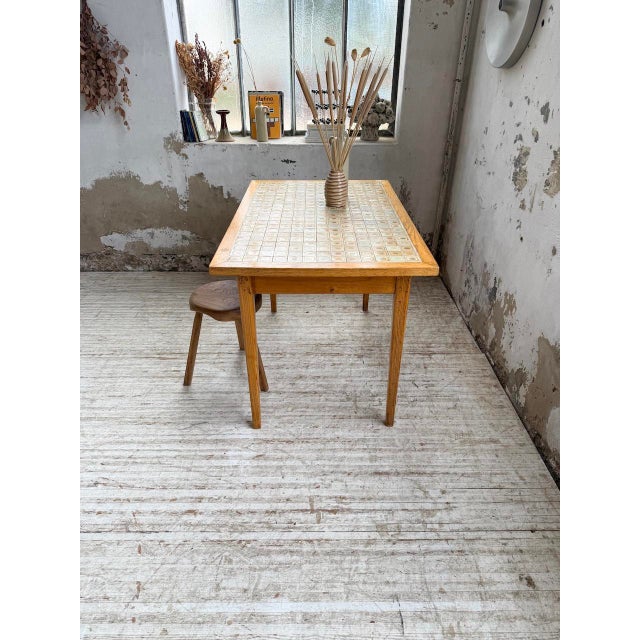 Scandinavian Oak and Ceramic Table, 1950s For Sale - Image 13 of 18