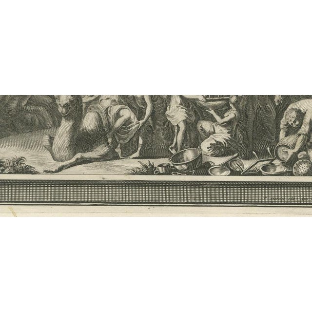 18th Century Pieter Mortier, Leah and the Mandrakes and Jacob Flees from Laban, 1700, Engraving For Sale - Image 5 of 12
