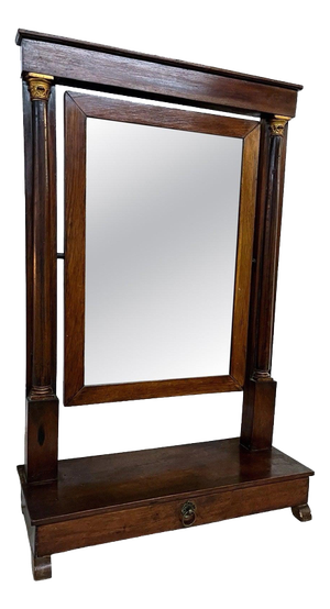 Antique 19th Century Empire Mahogany Mirror with Gilt Decoration, 1870