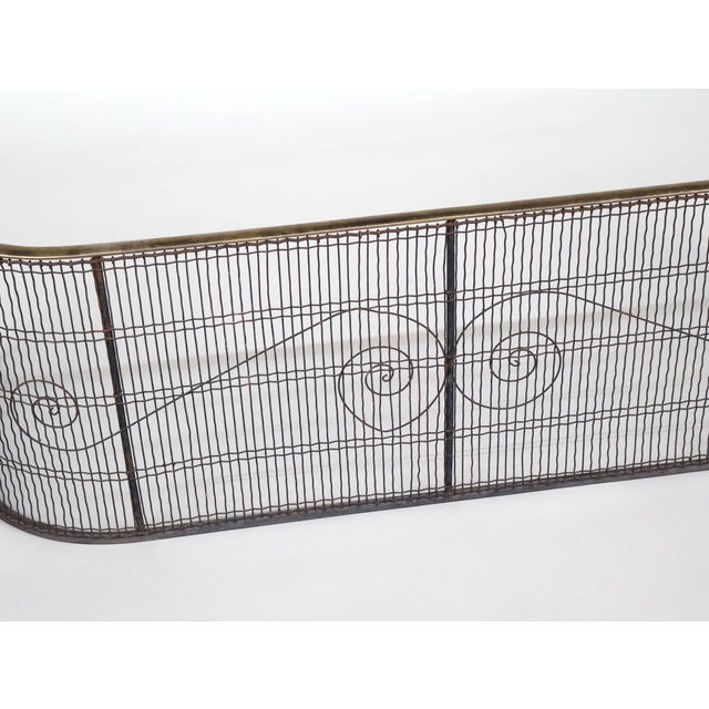 Traditional Antique Federal Brass and Iron Fireplace Andirons and Fire Screen—Three Piece Set For Sale - Image 3 of 11