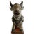 A visibly antique, hand-carved, wooden Nandi cow from India. This wooden sculpture features a wonderful patina due to its...