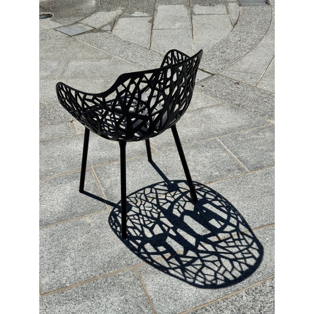 Janus Et Cie Forest Black Aluminum Outdoor Dining Armchairs – 22 Available For Sale - Image 10 of 18