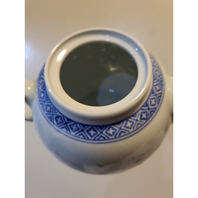 1980s Chinese Floral Porcelain Translucent Rice Grain - Set of 5 For Sale - Image 12 of 15