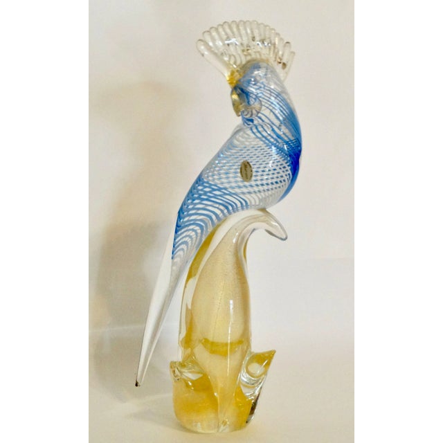 Mid-Century Modern Italian Murano Glass Cockatoo Bird, 15 Inches For Sale - Image 3 of 14