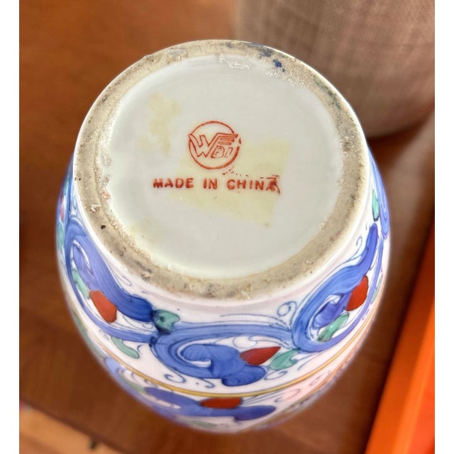 Mid 20th Century Chinoiserie Porcelain Vase For Sale - Image 10 of 10