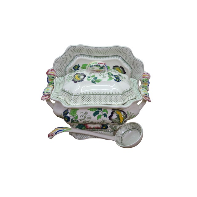 Victorian Antique Masons Ironstone Paynsley Soup Serving Tureen W Ladle & Underplate - 3 pcs For Sale - Image 3 of 18