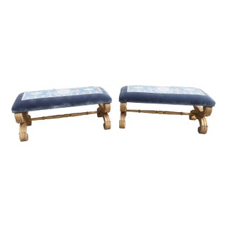 Pair Phyllis Morris Venetian Upholstered Benches For Sale