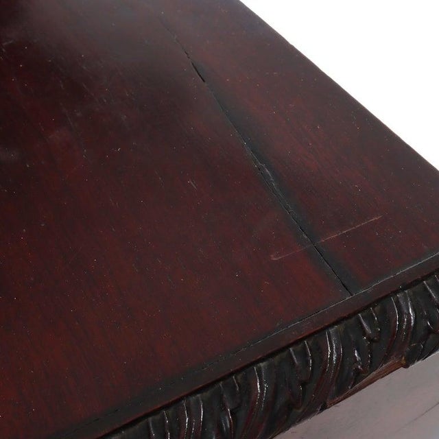 Antique Continental Chippendale Carved Mahogany 3-Drawer Mule Chest C1880 For Sale - Image 4 of 7