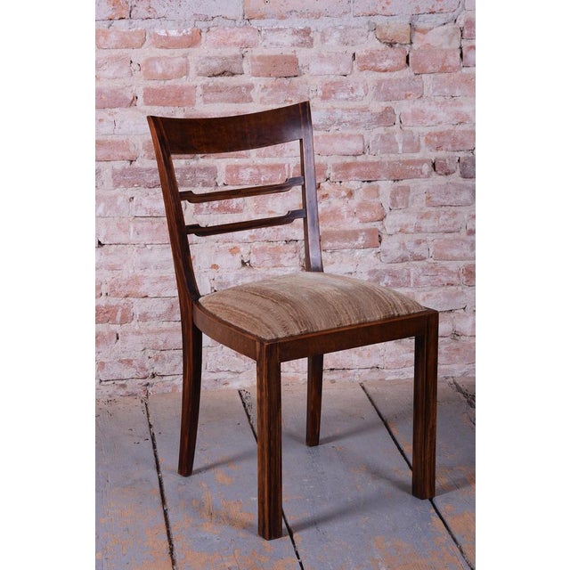 Art Deco Chairs in Walnut, Czech, 1920s, Set of 6 For Sale - Image 6 of 16