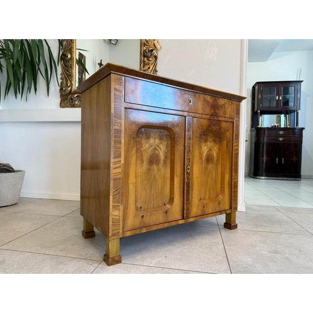 Biedermeier Trumeau in Walnut Veneer For Sale - Image 6 of 18