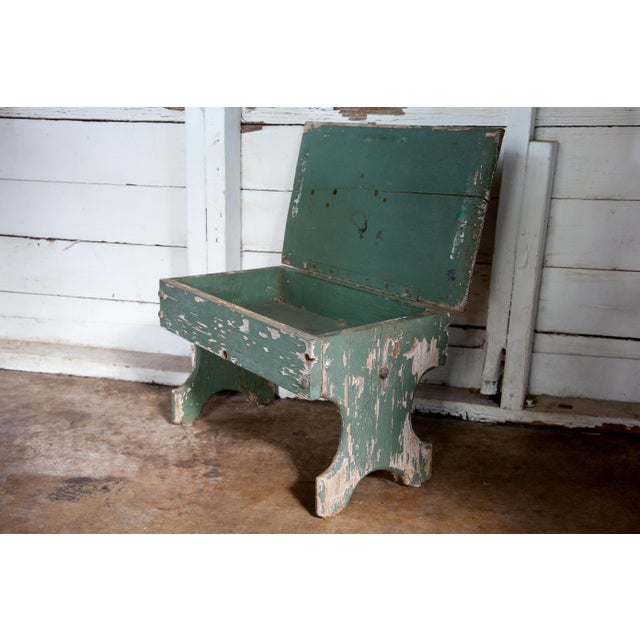 Quaint Texana! Heavily-weathered hardwood with paint remnants. Measures 19-1/2"W x 11"W x 12"H. Drawer depth is 2-5/8".