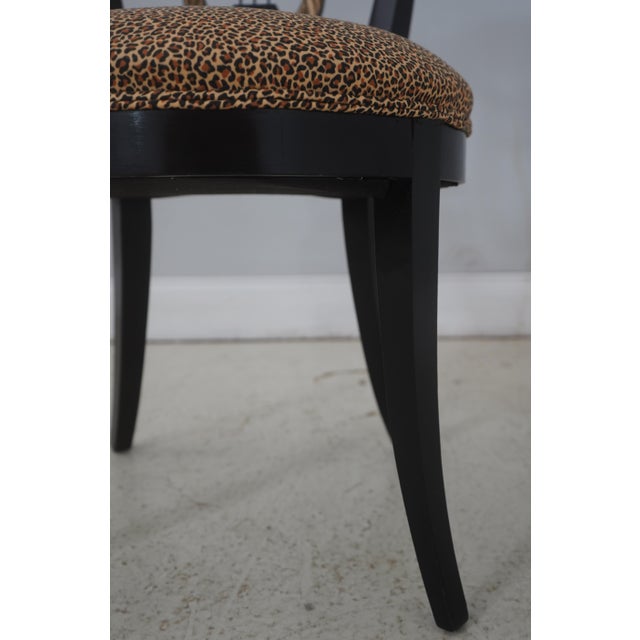 Pair Lyre Back Black Finish Occasional Chairs For Sale - Image 14 of 18