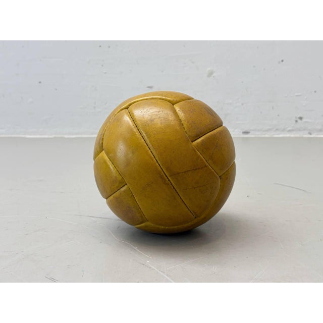 Vintage Leather Ball, 1960s For Sale - Image 3 of 9