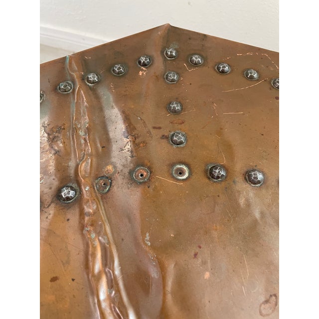 1960s Brown-Saltman Spanish Mission Style Copper-Top Octagonal Cocktail Table For Sale - Image 11 of 12