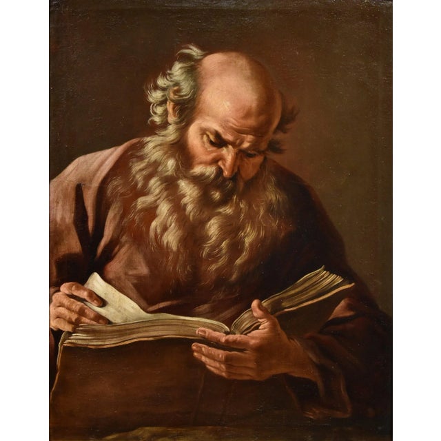 Giovanni Battista Beinaschi, Portrait of the Philosopher Heraclitus, 1670, Oil on Canvas For Sale - Image 13 of 13