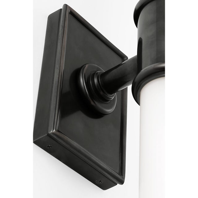 Traditional Chapman & Myers for Visual Comfort Signature Owen 22" Double Bath Light in Bronze with White Glass For Sale - Image 3 of 7