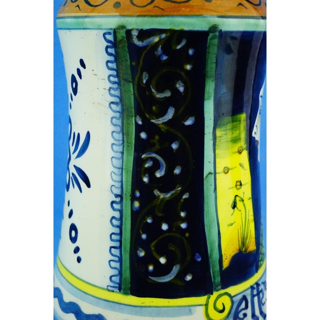 20th Century Renaissance Albarello Pharmacy Vase in Majolica Ceramic from Deruta, Italy, 1950s For Sale - Image 16 of 18