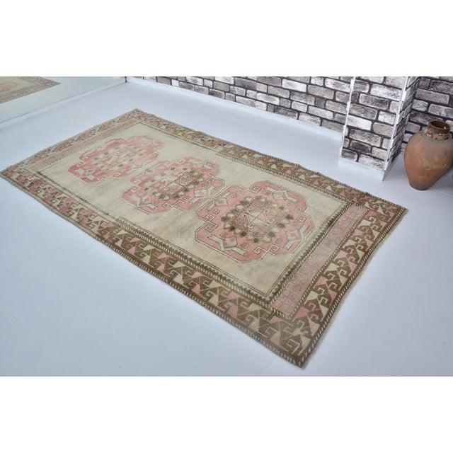 Turkish 1960s Oushak Floor Handknotted Wool Carpet For Sale - Image 3 of 10
