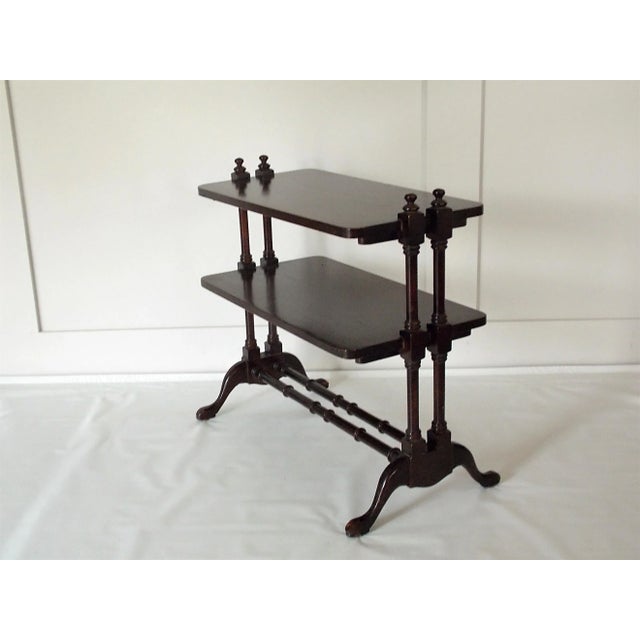 1950s Mahogany Two Tiered Accent Table For Sale - Image 11 of 11