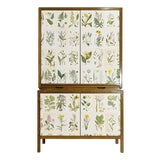 Swedish Modern Cabinet with Nordens Flora Illustrations by C.A.M Lindman, 1940s For Sale