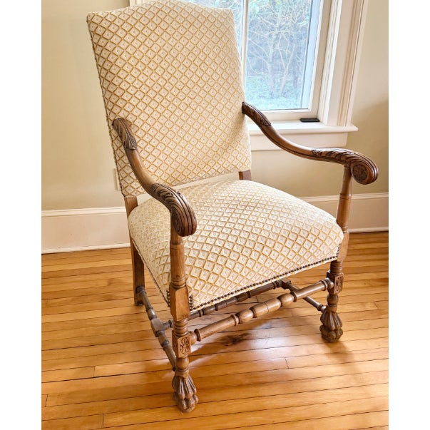 Vintage French Country Shield-Back Accent Chair – Pristine Condition For Sale - Image 4 of 6